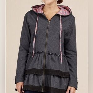Matilda Jane Wise Wonderful Gray Ruffle Hoodie